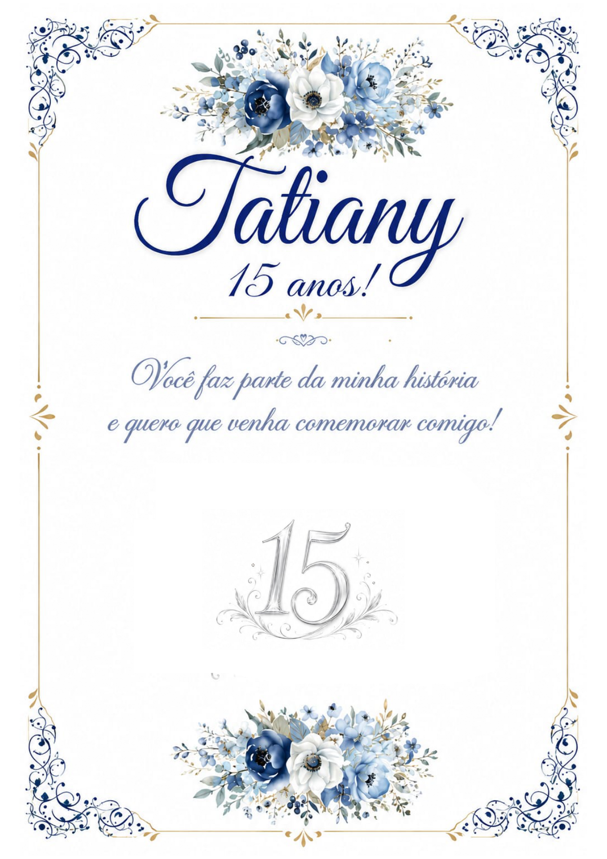 Convite dos 15 anos da Tatiany